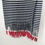 Old Navy NEW  Blue Stripe Felt Scarf Red White Fringe American Flag Patriotic Photo 2
