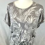 Hilary Radley gray and white palm leaf print knit dress size large Photo 2