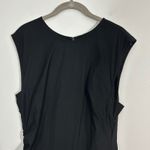 Maeve Anthropologie Midi Dress Sleeveless Ruched Black Casual Dress Large Photo 2