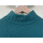 J.Crew Teal Green Mock Neck Slim Knit Sweater Merino Wool Blend XXS Classic Blue Photo 1