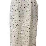 Vintage White Spade Print Stretch Party Casual Casino Retro Poker Midi Skirt Size 10 Photo 0