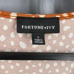 Fortune + Ivy  Rust White Polka Dot Faux Wrap Dress Short Sleeve Knit Large Photo 4