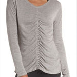 Zella Dark Gray Ruched Women's long sleeved top medium Photo 0