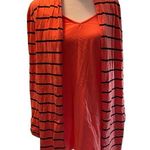 kim rogers Melon Colored with Navy Blue Stripes Mock Tank Top with Cardigan XL Photo 0