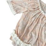 Free People  Perfect Day Gathered Crop Ruffle Top Neutral Combo Size Large - NWT Photo 3
