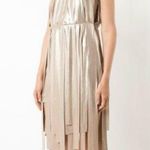 Halston Heritage Gold Metallic Carwash Dress Size M Photo 1