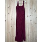 Lulus NWT  Glamorous Disposition Burgundy Ruched Maxi Dress Bridesmaid Gala Sz M Photo 1