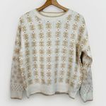 Workshop Republic Clothing NWT Womens Sweater Size XS Fair Isle Cream Gold Cozy Photo 0