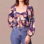 Band of the Free Floriane Boho Floral Long Sleeve Crop Blouse Size XS Photo 10