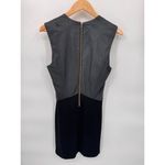 Helmut Lang  Gala Combo Dress Womens Large Black Lamb Leather Exposed Zipper FLAW Photo 3