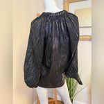 Rebecca Taylor New With Tags  Sheer and Shimmery Black Zebra Print Blouse 0 Photo 2