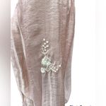 NICK & MO Embroidered Pink Blush Sheer Drop Waist Peasant Blouse Size M Photo 2