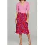 Sézane  Sandy Midi Skirt, Fuchsia Floral, FR44/US12 Photo 1