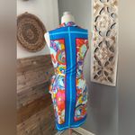 Irene Torres Colorful Paisley Wrap Midi Dress Blue Size M Photo 2