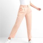 Gap Pink Drapey Trouser Pleated Pants Lt pink Womens size 8 Belt loops Tapered Photo 1