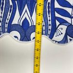 Farm Rio NWOT  Linen Lace Nature Short-Sleeve Crop Wavy Blouse Size L Blue Photo 13