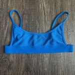 frankie's bikinis Frankie’s Bikinis Gavin Ribbed Scoop Bikini Top in Blue L Photo 1