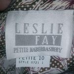Leslie Fay 10P Petite Haberdashery Skirt Mauve Brown Floral Dots Pattern New! Photo 9