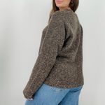vintage cottagecore speckled brown henley knit pullover sweater cotton blend xl Photo 4