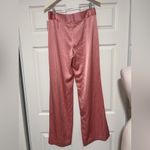 Alice + Olivia  $395 Deanna Pink Rose Wide Leg Satin Pants Feminine Coquette Photo 2