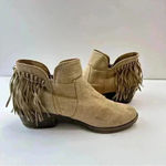 American Eagle  Boots Brown Tan‎ Suede Fringed Side Zip Womens Size 9.5 Photo 4