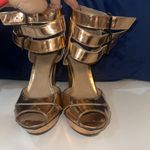 Topshop  Rose Gold Ankle Strap Heels Photo 3