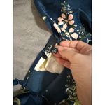 Lulus NWOT Large Remarkable Entrance Navy Blue Floral Print Satin Midi Dress Photo 4