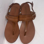 Michael Kors Thong Sandals Brown Faux Leather Slingback Designer Shoes Sz 10 M Photo 7