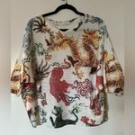 Source Unknown IMythical Creatures Dragons and Tiger Sweater Made in Italy Size Large Photo 1