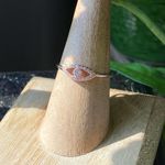 Evil Eye Rose Gold CZ Sterling Silver Ring Photo 2
