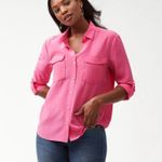 Tommy Bahama  100% Silk Long Sleeve Button Up Blouse Top M Photo 4