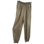 Anthropologie NWT Womens Metallic Gold Pull On Jogger Pants Lounge Size Small Photo 5