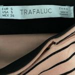 ZARA  Skirt Knee Length Tie-Front Pink Pinstriped Knit Pencil Skirt Size Small Photo 6