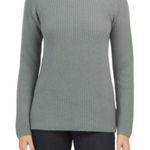 Vince  Shaker Rib Mock‎ Neck Wool Blend Sweater S Green Photo 0