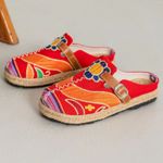 Cactus Rose | Honolulu Embroidered Linen Mules Red 41 Size 10 Photo 8