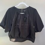 EXPRESS Black Dress Puff Sleeve Top Photo 1