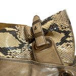 Kooba Brown Leather Snakeskin Tote Shoulder Bag Women Photo 7