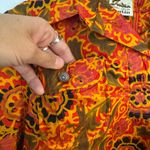 VINTAGE ADELE MARTIN SILK LONG SLEEVE SHEATH DRESS INDIA SMALL ORANGE PINK BLACK Photo 14