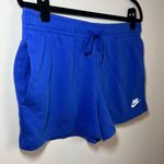 Nike  Women's Club Fleece Mid Rise Shorts Royal Blue Pull On Pockets CJ3924 Large Photo 2