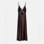 ZARA SATIN LACE MIDI DRESS XS Photo 1