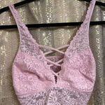 PINK - Victoria's Secret  Light Pink Lighty Lined Criss Cross Front Bralette Medium Photo 0