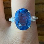 Color Changing Fluorite Sterling Silver Cocktail Ring Size 10 Blue Photo 0