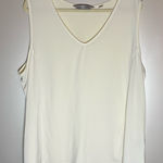 Avenue  Cream V-Neck Tank Top Photo 0