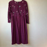vtg dress gingham Plaid floral midi carnation Dark Grandma Cottage prairie Purple Size 10 Photo 9