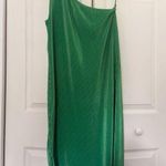 DKNY NWT  Saty Lacno Women's One Shoulder Asymetrical Green Pleated Dress Small Photo 6