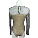 Willow & Clay  Black Cream Mesh Lined Embroidery Lace Long Sleeve Bodysuit Top XS Photo 1