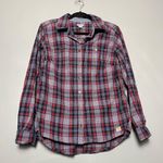 Carhartt  Women’s Plaid Cotton Button Down Casual Shirt Red Blue Women’s S Photo 0