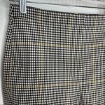 Theory Cropped Checked Woven Straight Leg Slit Pants 2 Brown Black Yellow Plaid Photo 3