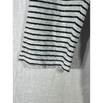 Chico's  Top 2 Large White Black Striped 100% Linen Gold Button Up Back Photo 2