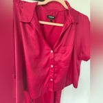 EXPRESS  Satin Wide Leg Pajama Set Women’s size XL in raspberry pink. Like new! Photo 5